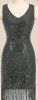 Adult Female Costumes to Hire - GATSBY FLAPPER DRESS - BLACK - MEDIUM
